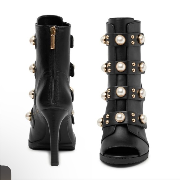 🔥🔥🔥KARL LAGERFIELD Paris! Brayden Leather Pearl Embellished Booties🔥🔥🔥NWOT - Picture 6 of 6
